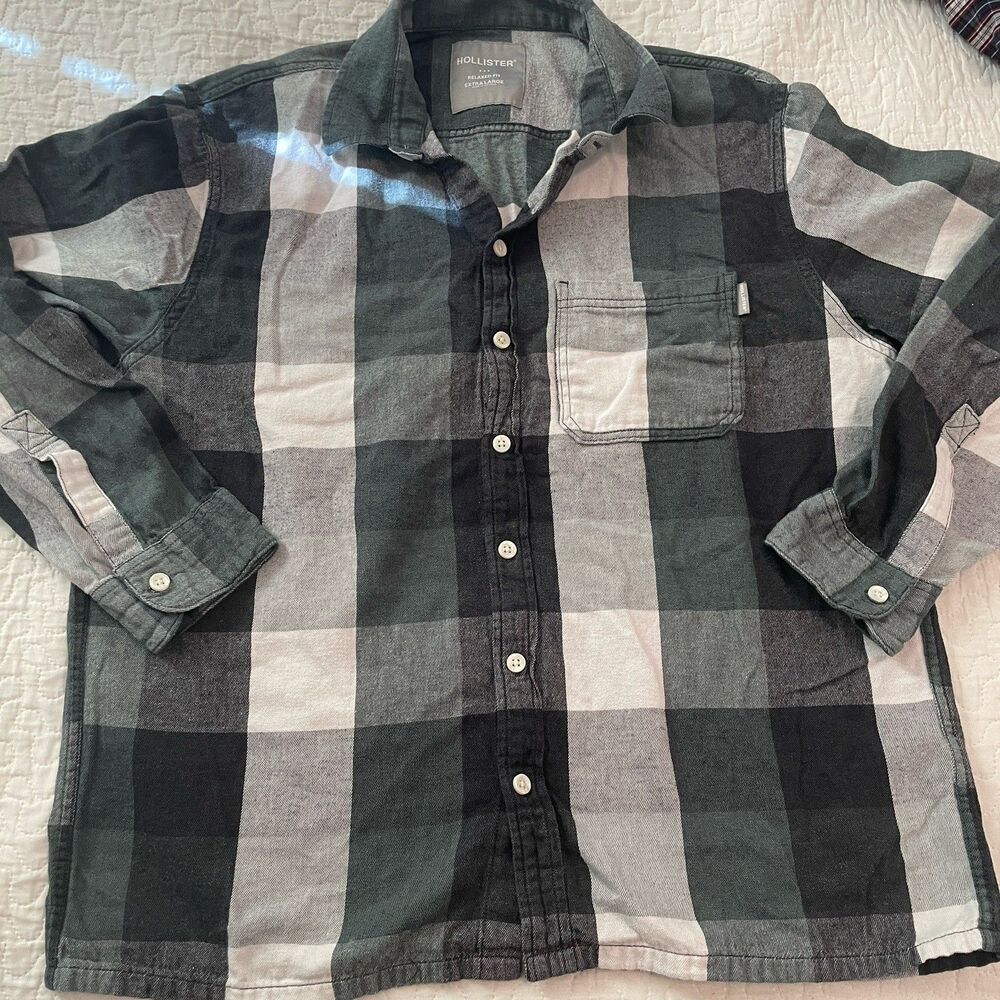 Hollister Plaid Button Flannel Mens XL Long Sleeve Shirt Top Y2K Extra  Large
